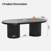 Aurelia – Coffee Table with Fluted Legs – Natural Wood