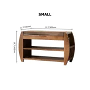 صورة Arvena Small Natural Wood Shoe Bench with Storage