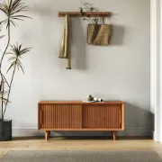 Liora – Slatted Natural Wood Storage Bench