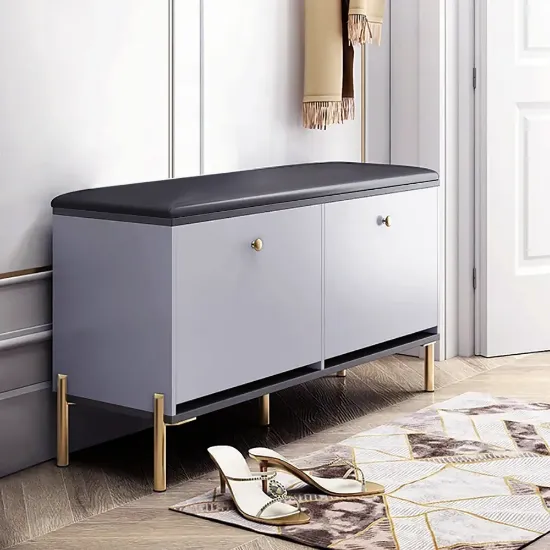 صورة Arvo Upholstered Wood Storage Bench