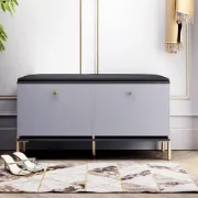 صورة Arvo Upholstered Wood Storage Bench