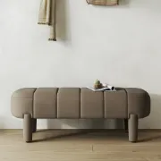 صورة Arden Upholstered Bench with Soft Curved Design