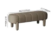 صورة Arden Upholstered Bench with Soft Curved Design