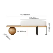 Picture of Orin Sculpted Bench – Natural Wood & Upholstered Seat