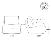 Picture of Fleuron Curved Accent Chair - Natural Wood.