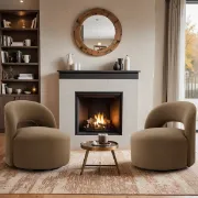 Picture of Élite Curve Accent Chair-Natural Wood.