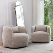 Picture of Monarque Curved Armchair - Natural Wood.