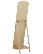 صورة .مرآة فليريه أرضية - مع قاعدة من الخشب الطبيعي.