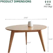 صورة Oaklo Round Coffee Table – Natural Wood