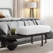 Orin – Elegant Modern Bench – Natural Wood with Metal Legs