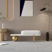 Picture of Orin – Elegant Modern Bench – Natural Wood with Metal Legs