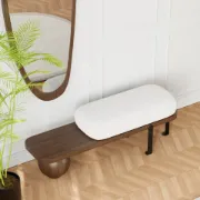 Picture of Orin – Elegant Modern Bench – Natural Wood with Metal Legs